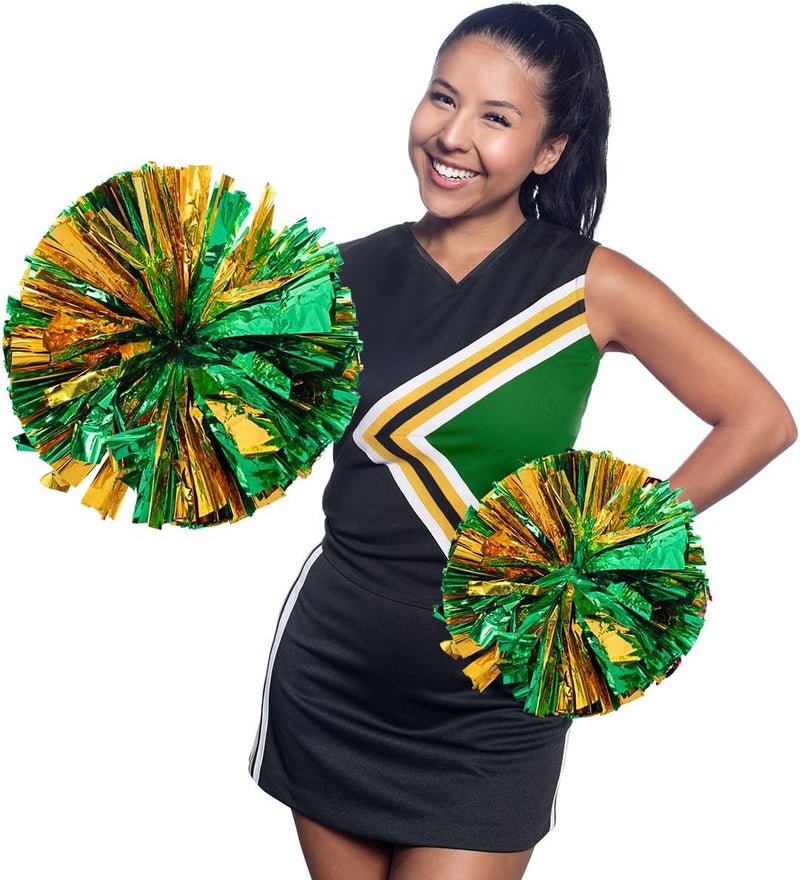 Anderson's Metallic Green & Gold Foil Baton School Spirit Shakers, Cheerleader Pom Poms, Football, Basketball, Homecoming Squad, Team, Party, Dance, Club, Performance, Fan Celebration Pack of 2 - Image 4